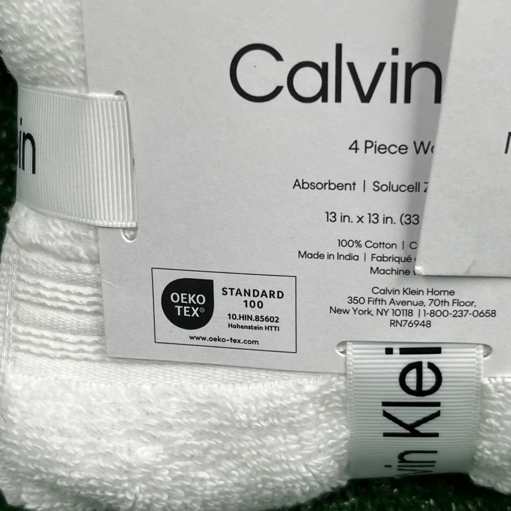 Calvin Klein 4 White Wash Cloths 13